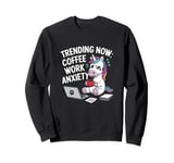 Trending Now Coffee Work Anxiety Funny Stressed Unicorn Sweatshirt