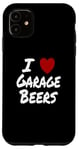 Coque pour iPhone 11 I Heart (Love) Garage Bières Weekend Relaxation Man Cave