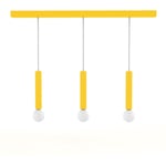 Puro track Suspension, 3X E27, max 42W, métal, jaune, D.4cm H.40cm 4 Jaune - ral 1018 - Jaune - ral 1018 - Lumicom