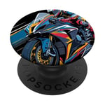 Moto Rider Vintage Moto Grand Prix Light Knight PopSockets PopGrip Adhésif