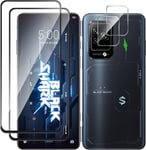 Protection Écran&caméra Compatible Avec Xiaomi Black Shark 5/5 Pro 2+2 Pièces Verre Trempé Résistant Aux Rayures Ultra Mince Hd Amical Avec Coque Transparent