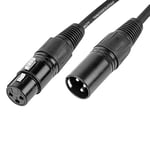 CASCHA Premium Microphone Cable XLR Jack to XLR Plug (6m, Noir) - Câble Microphone de haute qualité