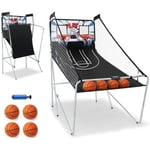 Costway Panier De Basketball D'arcade Pliable À Double Panier Avec 8 Modes De Jeux Score Electronique Ecran Lcd Jeu 4 Joueurs