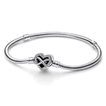 Pandora Moments Sparkling Infinity Heart Clasp Snake Chain 20 cm 592645C01