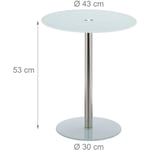 Table basse d'appoint ronde diamètre 43 cm et verre blanc - Transparent