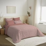 Pack complet housse de couette réversible pour lit 140 x 190 cm Céleste pêche