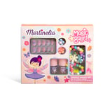 MARTINELIA - Coffret Beauté Fée et Papillon Pour Enfant - Coffret Pour Enfant Coloré Ongles et Bijoux - 10 Faux Ongles Adhésifs + 2 Vernis à Ongles + 1 Collier + 2 Bagues - Cadeau Fille