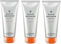 UK Three Pack David Beckham Instinct Sport Shower Gel 3x200ml Three Pack Davi U