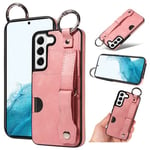 Samsung Galaxy S22      Hand Strap PU Card Case    Pink