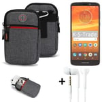 Holster + earphones for Motorola Moto E5 Plus Belt Pouch