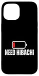 Coque pour iPhone 15 Batterie basse Hibachi japonaise nécessitant un Hibachi