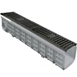 First Plast - Pack Caniveau pp 130x1000 + grille Fonte C250 -Profondeur 200mm