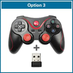 Gpapproach-Manette De Jeu Sans Fil Bluetooth Bt3.0,Joystick T3 Bery,Manette De Jeu Pour Ps3,Téléphone Portable Android,Tablette,Tv Box Holder - Type T3 With Adapter