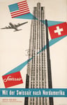 AIRLINES SWISSAIR NORDAMERIKA Rjor - POSTER HQ 40x60cm d'une AFFICHE VINTAGE