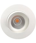 Georgia rund downlight, CRI97, dimbar LED 2700 Kelvin 530lm, 25º tilt, ink driver, IP44, Hvit