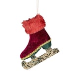 Mini Bottes de Patin à Glace Bordeaux 11 x 12 cm – Décorations de Noël à Suspendre Ornements décoratifs festifs sur Le thème des Contes de fées Pendentif Arbre de Noël