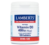 Lamberts D-vitamin - 120 tabletter 400 iu