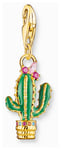 Thomas Sabo 1928-471-7 Cactus Charm | Gold Plated Sterling Jewellery