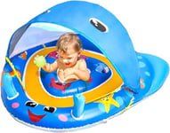 Bouee Bebe avec Pare Soleil UPF50+ Plage Bebe avec Siège de Sécurité Réglable, Baby Flotteur Bouee Enfant Bouee Piscine Bebe pour Tout-Petits pour 6 à 24 Mois