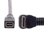 CY DP DisplayPort Angled 90 Degree to Mini DP DisplayPort Female Cable for Displays Monitors (Down Angled Cable)