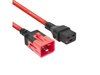 Act Powercord C19 Iec Lock - C20 Iec Lock Dual Locking Red 3 M, Pc3641 (Pl0023)