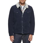 Levi's Men's Sherpa Lined Trucker Jacket (Regular & Big & Tall Sizes) Denim, Navy Corduroy, 3XL