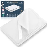 Barbons Protege Matelas 90x190 cm Imperméable Certifié Oeko-Tex Alese pour Adulte et Bebe - Alese 90x190 en Coton Respirant avec 4 Coins Elastiques (90x190 cm) Blanc