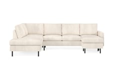 Peppe Sofa med Divan og Chaiselong 5-seter Venstre - U-sofa Beige