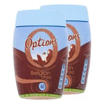 Options Choc-O-Lait Hot Chocolate Rich & Creamy Smooth Belgian Choc 395g x 2 Pak