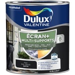 Dulux Valentine - ecran+ multi-supports exterieure - Peinture en Phase Aqueuse Éxtérieur - Satin Noir 0,5 l Noir