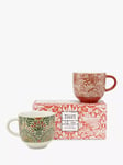 William Morris At Home Strawberry Thief & Garden Fine China Mugs, Set of 2, 250ml, Multi