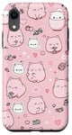 iPhone XR Adorable Cat Patterns Pink Design Cute kittens Patterns Case