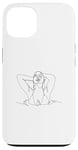 Coque pour iPhone 13 sexy shirt sexy sweat à capuche lignes chaudes femme en eau dessin