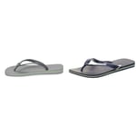 Havaianas, Unisex Adults, Brasil, Flip Flop, Steel Grey, 7.5/8 UK, Unisex Adults, Brasil Logo, Flip Flop, Navy Blue, 7.5/8 UK