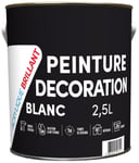 Peinture laque acrylique blanc brillant travaux bâtiment 2.5L BATIR