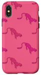 Coque pour iPhone X/XS Rose Léopard Mignon Guépard Esthétique Fille