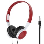 Filaire Pliable 3.5mm HiFi Audio Basse Casque 9D Stéréo Gaming Casque pour Téléphone Tablette PC Professionnel Studio Casque-Rouge