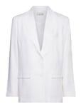 Gina Tricot Linen Blend Blazer Vit