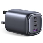 UGREEN Nexode 100W USB C Chargeur Plug 4-Port GaN Type C Fast Wall Power Adapter - Noir - Black