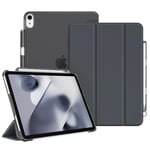 FINTIE Coque pour iPad Air 11 Pouces 2024/iPad Air 5/iPad Air 4 (2022/2020) 10.9" - [Rangement de Stylet] Étui Transparent Mat, Housse Fine Protection Veille/Réveil Automatique, Gris Sidéral