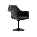 Knoll - Saarinen Tulip Chair - Karmstol, Vit bas  skal, Läder - Kategori W - Velluto Pelle - VP03 - Ruokapöydän tuolit - Eero Saarinen - Valkoinen - Nahka/Metalli/Synteettinen/Vaahto