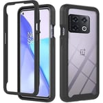 Oneplus 10 Pro 5g Full Case Hybrid Double Layer Shockproof 360 Transparent Silikon PC + Tpu Black P