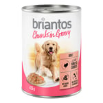 24 x 415 g Briantos Chunks in Gravy: 20 + 4 kaupan päälle!  - kalkkunaa ja porkkanaa