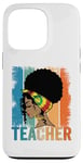 Coque pour iPhone 13 Pro Black Teacher Juneteenth Afro Woman Black History Month