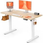 ErGear Bureau Assis Debout Electrique, Bureau Réglable en Hauteur Electrique 120 x 60 cm, Bureau Informatique avec Panneau Intelligent à 4 Mémoires, Bureau PC avec Plateau en Panneaux Assemblés