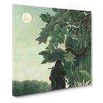 The Snake Charmer by Henri Rousseau Classic Painting Canvas Wall Art Print Ready to Hang, Framed Picture for Living Room Bedroom Home Office Décor, 14x14 Inch (35x35 cm)