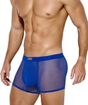 Casey Kevin Men Sexy Mesh Boxer Briefs Stretch Breathable Shorts Hipsters Trunk Underwear,BLUE-XXXL