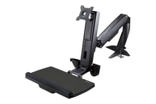 StarTech.com Sit Stand Monitor Arm, Desk Mount Adjustable Sit-Stand Workstation Arm for Single 34" VESA Mount Display, Ergonomic Articulating Standing Desk Converter with Keyboard Tray - Stand Up Office Desk (ARMSTSCP1) monteringssats - för bildskärm/tang