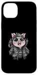 Coque pour iPhone 14 Plus Cochon kawaii de dessin animé avec une tenue de dragon cool