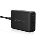 Pepper Jobs 165W GaN hurtiglader PPS 4x USB-C PD 3.0  inkludert strømledninger for Europa  England og USA